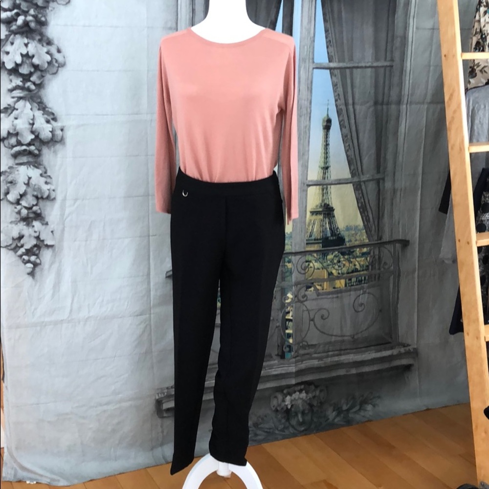 Zac & Rachel Black Pique Pull On Pant Size 10